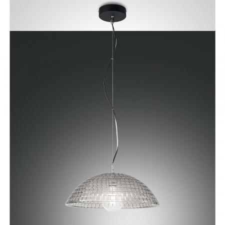 Diamond Pendelleuchte aus dickwandigem Rauchglas von Fabas Luce