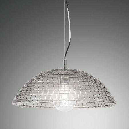 Diamond Pendelleuchte aus dickwandigem Rauchglas von Fabas Luce