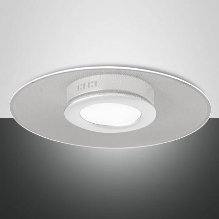 Angelica LED Deckenleuchte in Weiß mit runden flachen Acrylschirm von Fabas Luce