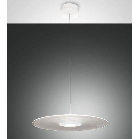 Anemone LED Pendelleuchte in Weiß mit sanft runden flachen Acrylschirm von Fabas Luce