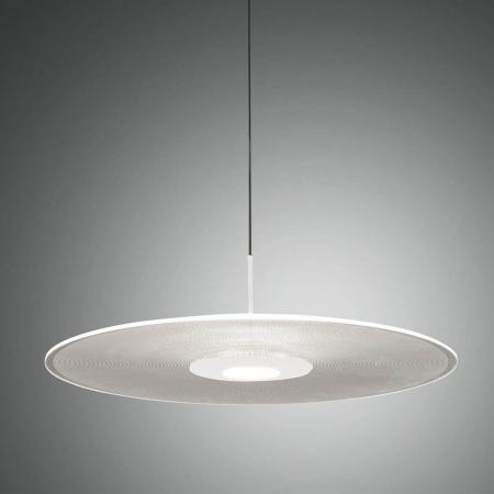 Anemone LED Pendelleuchte in Weiß mit sanft runden flachen Acrylschirm von Fabas Luce