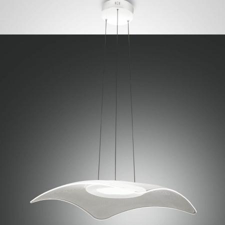 Ibiza Pendelleuchte in Weiß mit sanft geschwungenem Acrylschirm von Fabas Luce