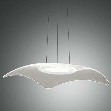 Ibiza Pendelleuchte in Weiß mit sanft geschwungenem Acrylschirm von Fabas Luce