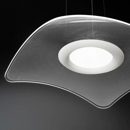 Ibiza Pendelleuchte in Weiß mit sanft geschwungenem Acrylschirm von Fabas Luce