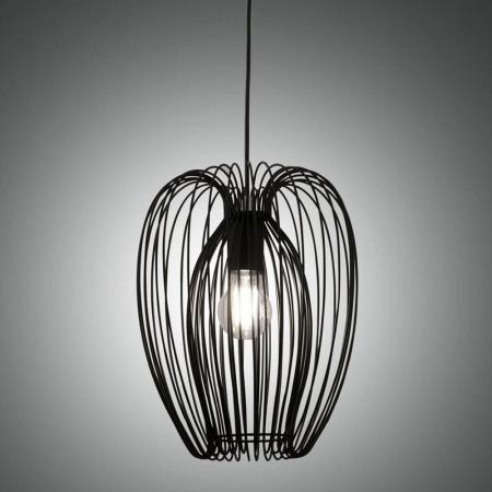 Camp Pendelleuchte mit integriertem Doppelkorb in Schwarz im Vintage-Look von Fabas Luce