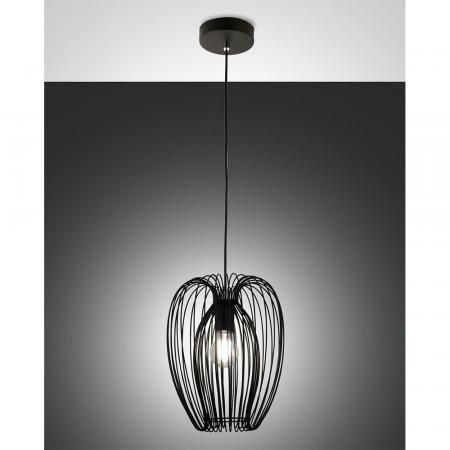 Camp Pendelleuchte mit integriertem Doppelkorb in Schwarz im Vintage-Look von Fabas Luce