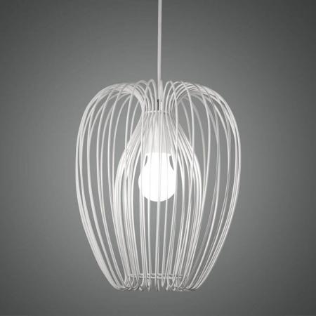 Camp Pendelleuchte mit integriertem Doppelkorb in Weiß im Vintage-Look von Fabas Luce