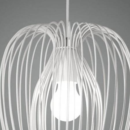 Camp Pendelleuchte mit integriertem Doppelkorb in Weiß im Vintage-Look von Fabas Luce