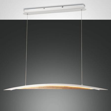 Cordoba LED Pendelleuchte aus Holz & Metall dimmbar in Weiß 110cm von Fabas Luce