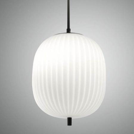 Domizia Opalglas-Pendelleuchte in Schwarz/Weiß Ø32 von Fabas Luce