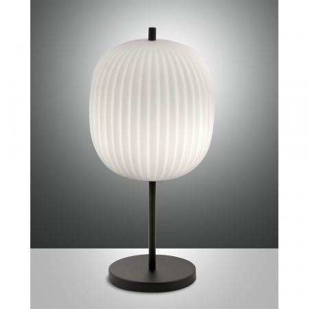 Domizia Opalglas-Tischleuchte in Schwarz/Weiß von Fabas Luce