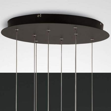 Prado 8-flammige LED Pendelleuchte im Röhrenstil mit Ober- und Unterlicht in Schwarz dimmbar von Fabas Luce