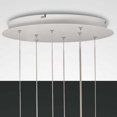 Prado 8-flammige LED Pendelleuchte im Röhrenstil mit Ober- und Unterlicht in Weiß dimmbar von Fabas Luce