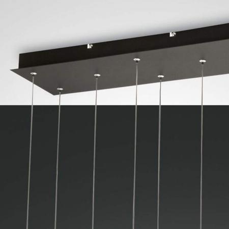 Prado 8-flammige LED Pendelleuchte im Röhrenstil mit Ober- und Unterlicht in Schwarz dimmbar von Fabas Luce