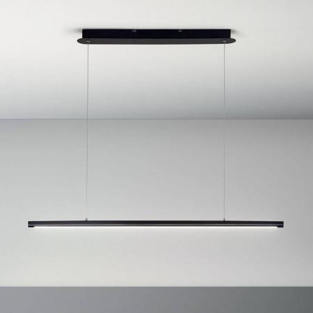 Mason LED Pendelleuchte mit Dimmer in Schwarz 111cm mit Unterlicht von Fabas Luce