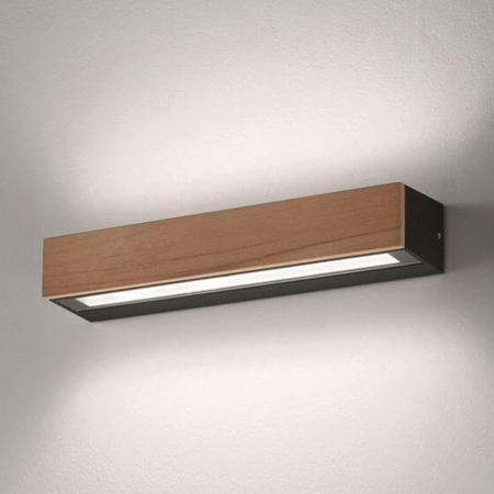 Hazel Teakholz LED Außen Wandleuchte 38cm Up&down Licht auch für das Bad IP65 von Fabas Luce