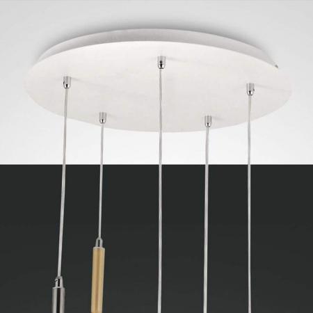 5-flammige Edle Glas-Pendelleuchte aus Borsilicatglas Mehrfarbig von Fabas Luce