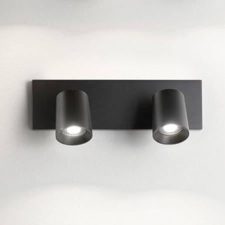Modo Dimmbarer 2-er Wand-Spot mit hochwertiger Oberfläche in Schwarz von Fabas Luce