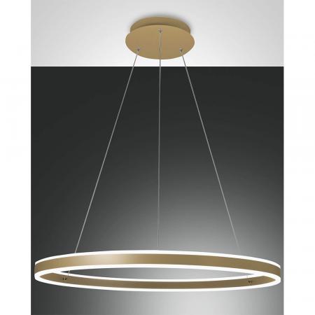 Palau LED-Pendelleuchtein in Ringform Gold up&downlight dimmbar Ø80cm von Fabas Luce
