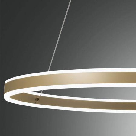 Palau LED-Pendelleuchtein in Ringform Gold up&downlight dimmbar Ø80cm von Fabas Luce