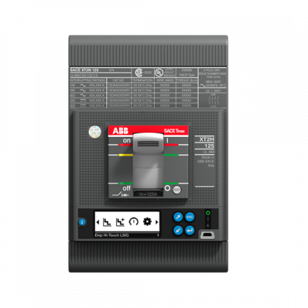 ABB XT2V 125 EkipM TouchLRIU(MPCB)60 3pFF UL Kompaktleistungsschalter Tmax XT2 vorderseitige Anschlüsse In=60 A 3P Version F