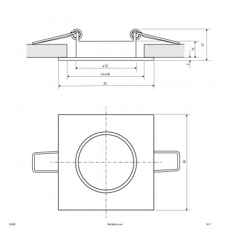 EVN 834001 Deckeneinbauleuchte Weiß schwenkbar• Einbaudurchmesser: 68 mm