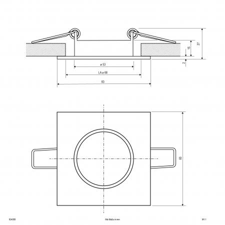 EVN 834009 Deckeneinbauleuchte Schwarz schwenkbar  • Einbaudurchmesser: 68 mm