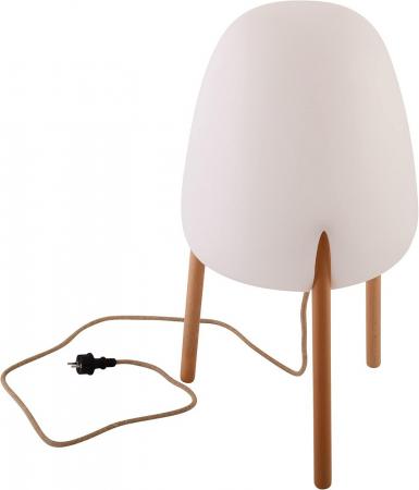 New Garden Rocket 70 Stehleuchte In&Out mit Holzfüßen dimmbare LED mit Fernbedienung 230V, Höhe Schirm 40 cm, IP65