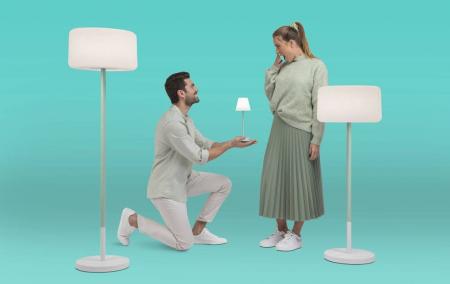 NewGarden LOLA SLIM 30 LED Tischlampe Touch-Sensor dimmbar weiss für Innen & Außen IP44