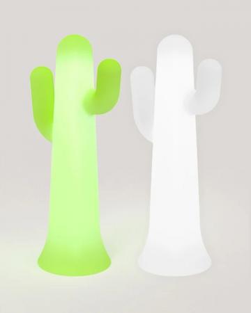 New Garden Stehlampe PANCHO LED-Kaktus 139cm hoch weiß mit Akku, Fernbedienung, RGBW und kaltweißes Licht IP65