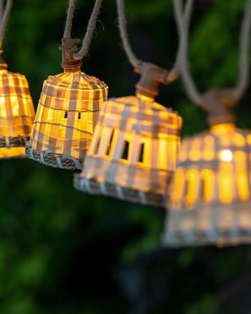 New Garden AURORA Lichterkette aus Naturfasern 8 Meter mit Stecker 230V