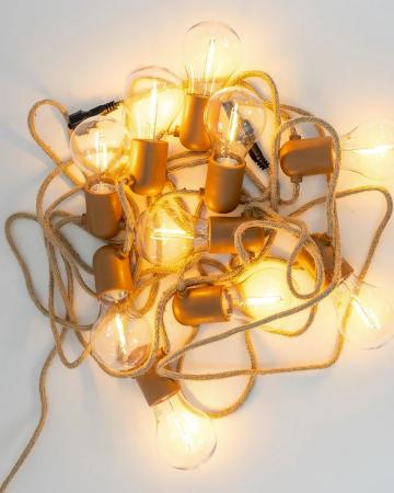 New Garden ALLEGRA Lichterkette JUTE braun 8 Meter braun IP44