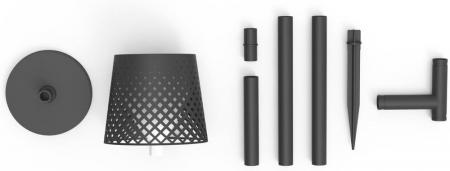 New Garden GRETA 5 in 1 LED-Leuchte Solar Akku schwarz Recycled Ocean Plastic