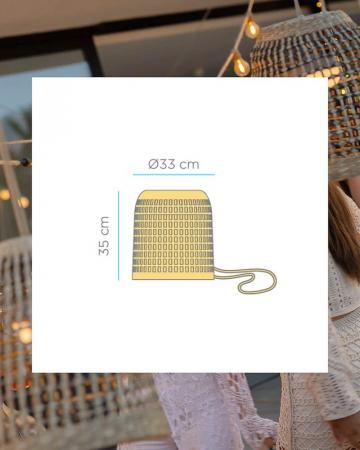 New Garden POSITANO Naturgeflecht Hängeleuchte Akku dimmbar mit Fernbedienung