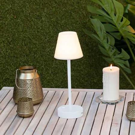 NewGarden LOLA SLIM 30 LED Tischlampe Touch-Sensor dimmbar weiss für Innen & Außen IP44