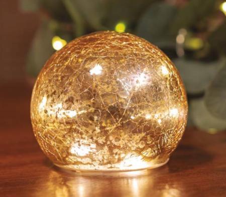 New Garden LUA 10 3er Set Dekokugeln Bernsteinfarben Batterie ø10cm