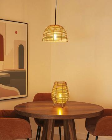 New Garden BOSSA Jute Hängelampe ø 35 cm Naturfaser Fernbedienung