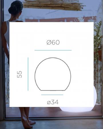 New Garden Große BULY 60 LED Kugelleuchte weiss IP20 230 Volt mit Stecker Kabel Ø 60 cm mit warmweißem Licht für Innen