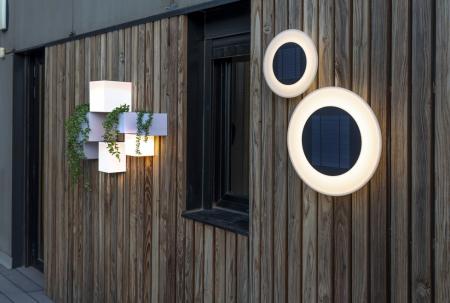 New Garden WALLY 12 quaderförmige Solar Außenwand Leuchte mit Dämmerungssensor IP65