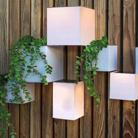 New Garden WALLY 12 quaderförmige Solar Außenwand Leuchte mit Dämmerungssensor IP65