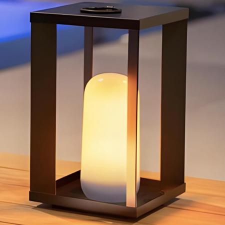 New Garden SIROCO Tischlampe klein 30cm schwarz Akku dimmbar Fernbedienung In&Out IP54