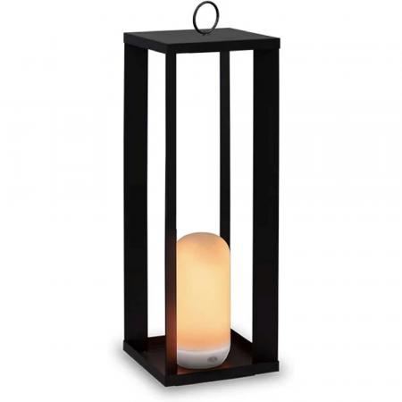 New Garden SIROCO kabellose tragbare Metall-Laterne 50cm schwarz Akku dimmbar Fernbedienung In&Out IP54