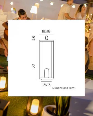 New Garden SIROCO kabellose tragbare Metall-Laterne 50cm schwarz Akku dimmbar Fernbedienung In&Out IP54