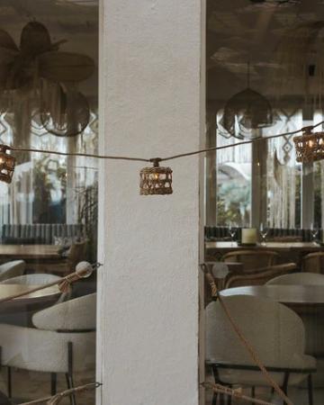 New Garden LED-Lichterkette ALBA 8 Meter 10 Juteschirmchen mit Kabel 230V In&Out IP44