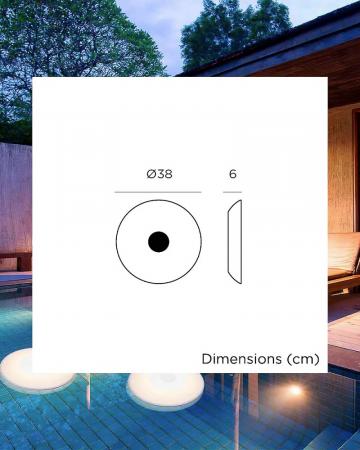 New Garden Wally Play Akku Poollampe RGBW mit Speaker Durchmesser: 38 cm mit Fernbedienung IP67, USB Stecker, dimmbar