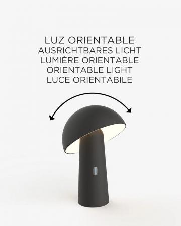 New Garden SHITAKE Tischleuchte In&Out Akku dimmbar IP44 in schwarz