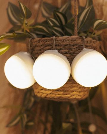 3er Set New Garden Mini Lampen weiß Akku Fernbedienung warmweißes Licht IP54