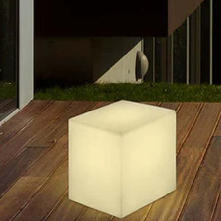 New Garden CUBY 40 Leuchtwürfel in weiss 230V - Warmweiss Licht - Länge Kabel 2 m - 40 x 40 cm - für Außen- und Innenanwendung IP65
