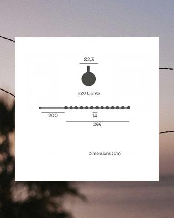 New Garden Lichterkette GRISELDA  IP44 mit Solar 266,6 cm lang, warmweißes Licht mit 20 Kugeln Ø2,3cm