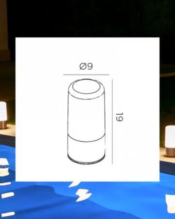 New Garden Maia Akku Tischleuchte Messingfarben In&Out RGBW wiederaufladbar über USB